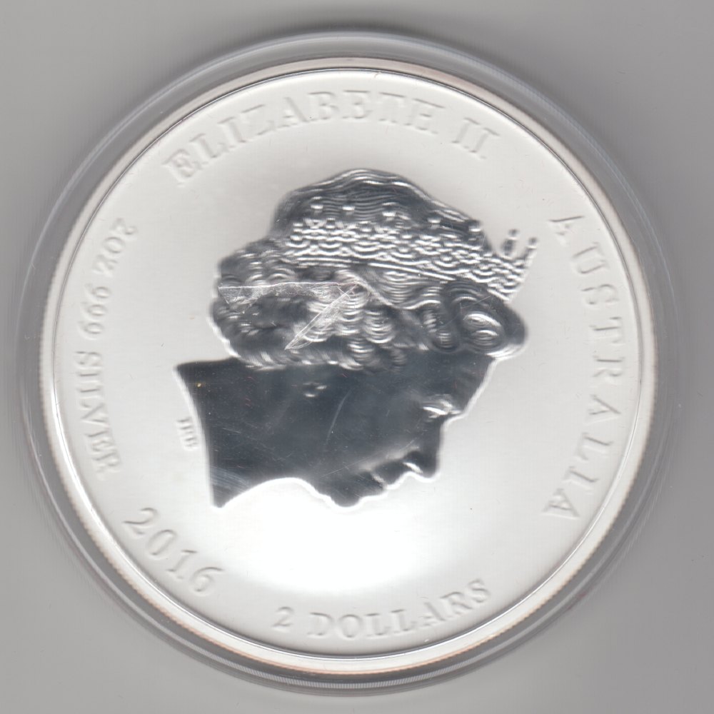  Australien, 2 Dollar 2016, Lunar II Affe, 2 unzen oz Silber   