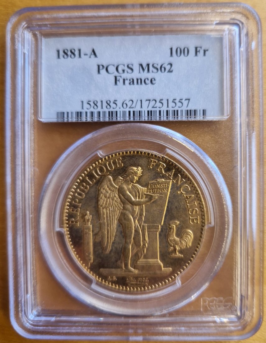  Frankreich 100 Francs 1881 A | PCGS MS62   