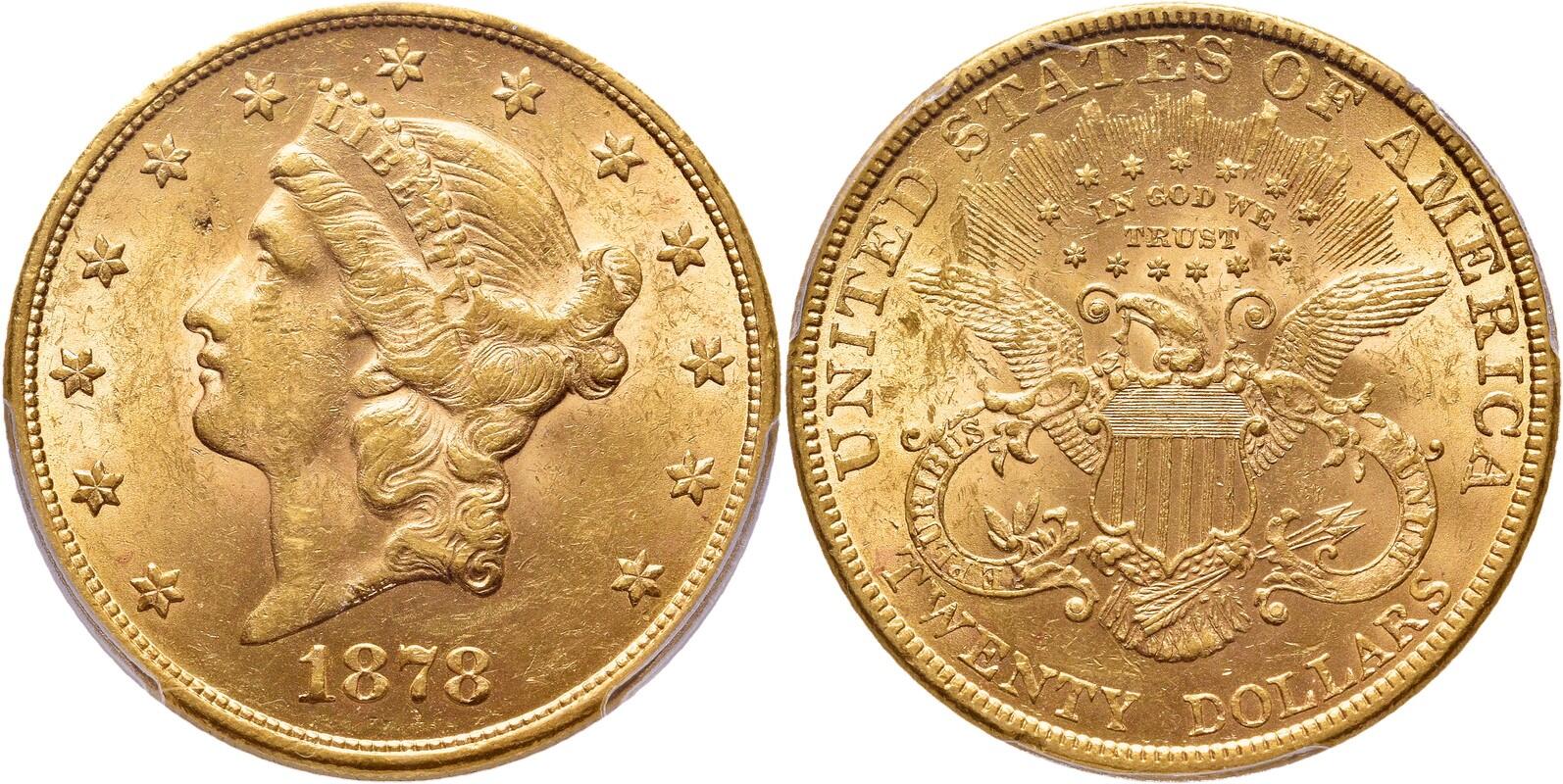  USA 20 Dollars 1878 | NGC MS61 | Liberty Head   