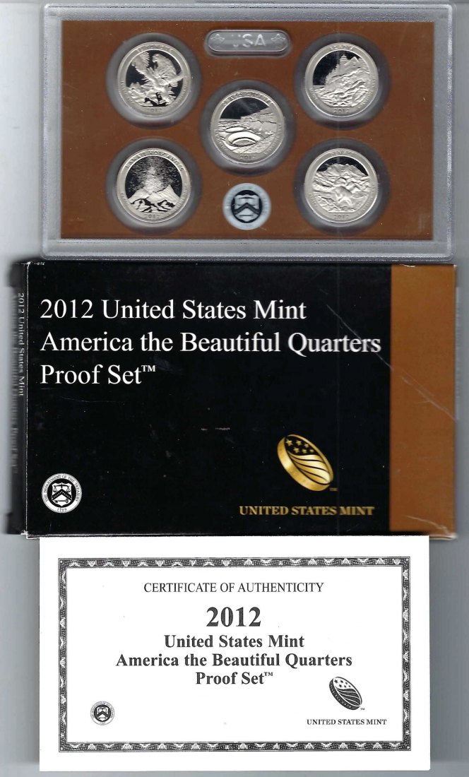  USA KMS Mint 2012 America the Beautiful Quarters Proof Set Goldankauf Koblenz Maurer AB69   