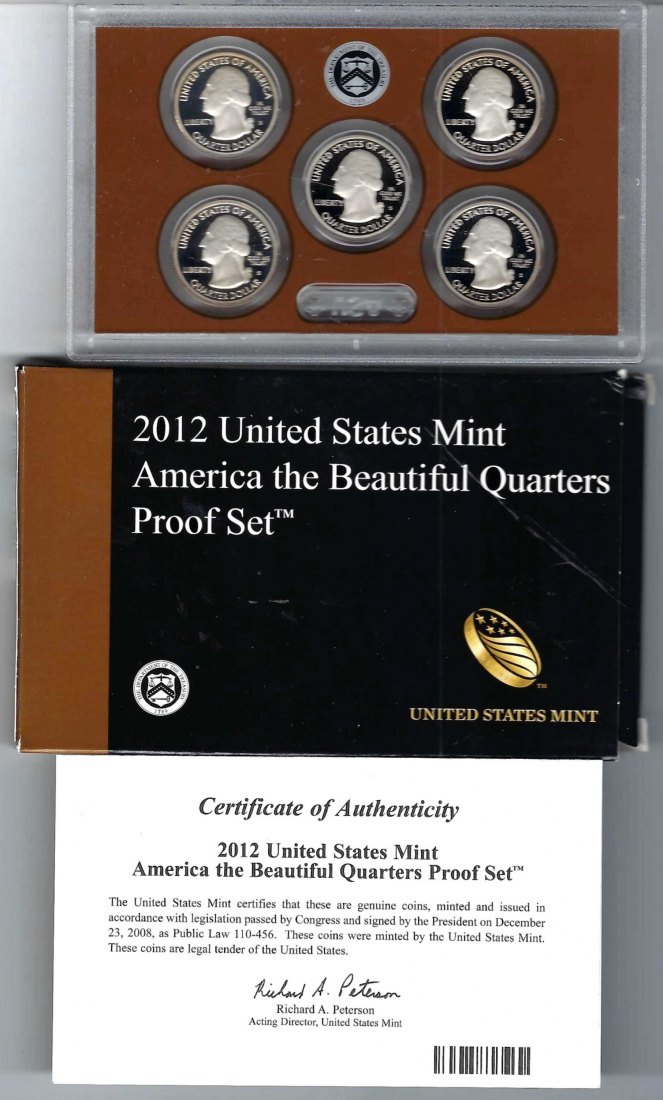  USA KMS Mint 2012 America the Beautiful Quarters Proof Set Goldankauf Koblenz Maurer AB69   