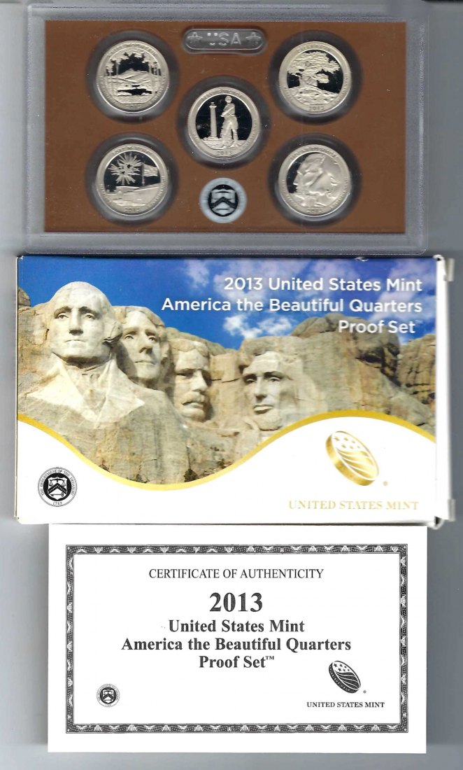  USA KMS Mint 2013 America the Beautiful Quarters Proof Set Goldankauf Koblenz Maurer AB70   