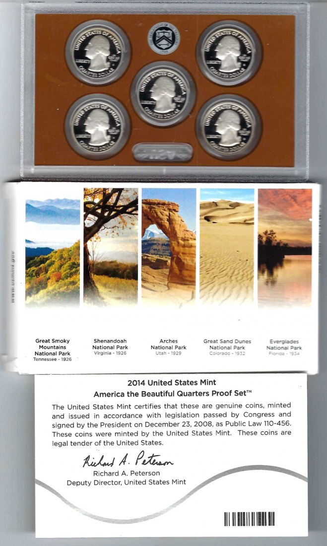  USA KMS Mint 2014 America the Beautiful Quarters Proof Set Goldankauf Koblenz Maurer AB71   