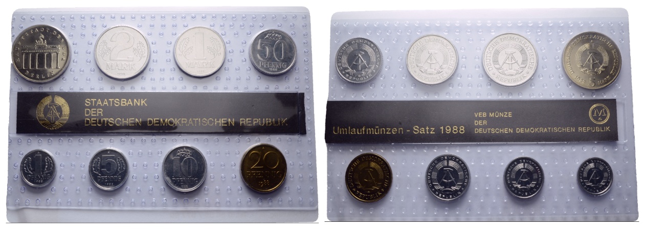 DDR; Umlaufmünzen- Satz 1988   