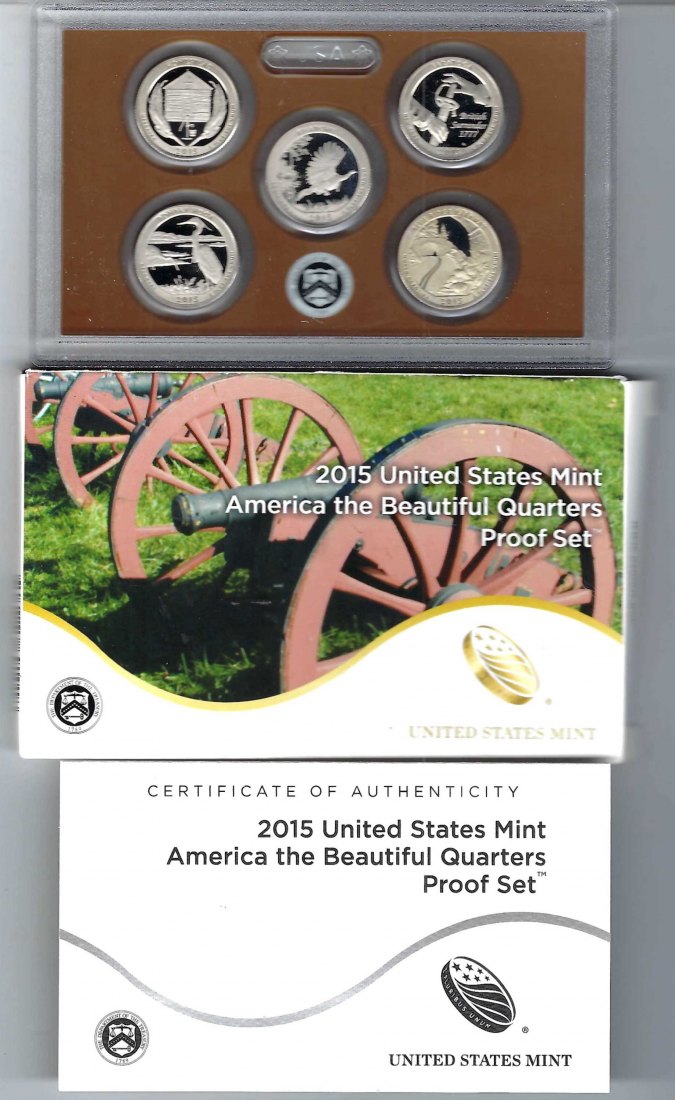  USA KMS Mint 2015 America the Beautiful Quarters Proof Set Goldankauf Koblenz Maurer AB72   