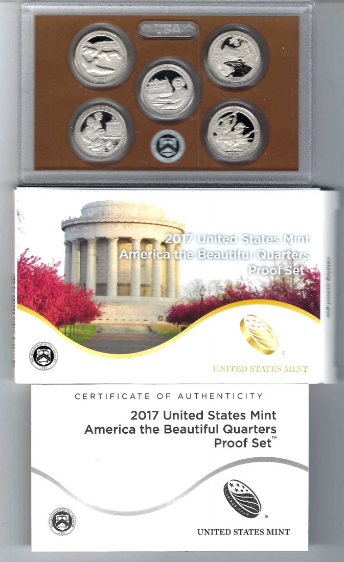  USA KMS Mint 2017 America the Beautiful Quarters Proof Set Goldankauf Koblenz Maurer AB74   