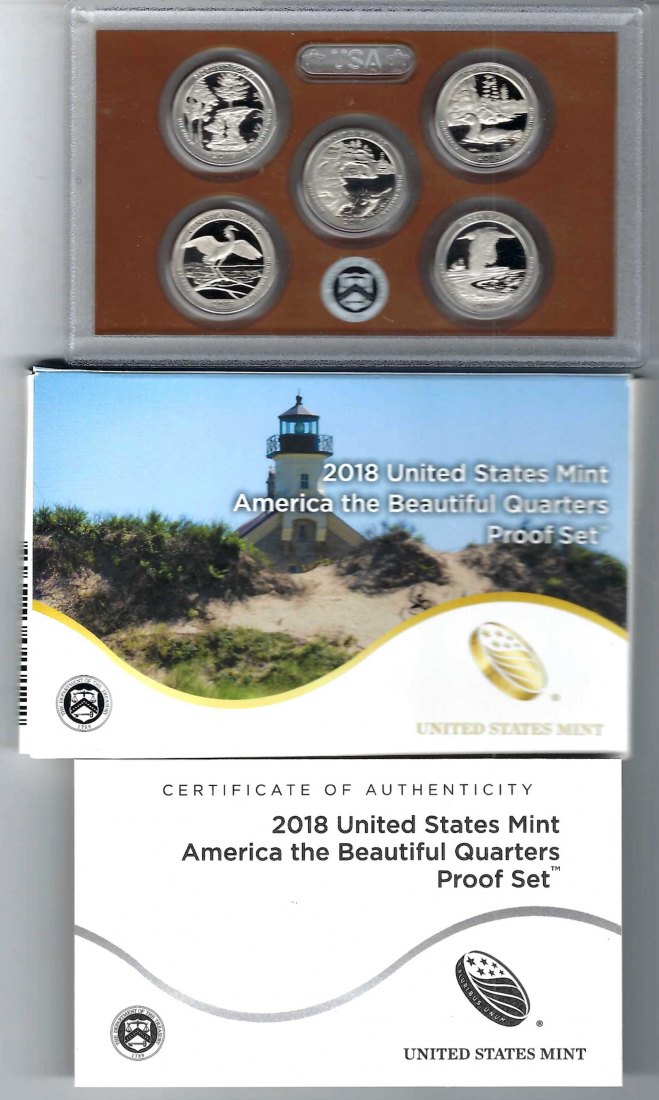  USA KMS Mint 2018 America the Beautiful Quarters Proof Set Goldankauf Koblenz Maurer AB75   