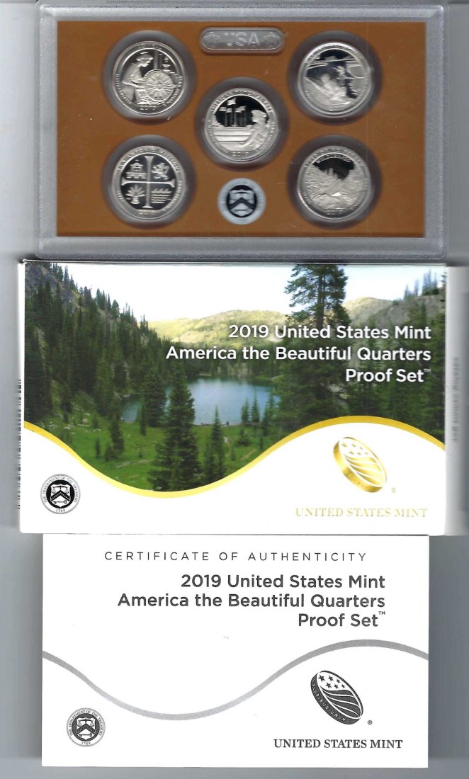  USA KMS Mint 2019 America the Beautiful Quarters Proof Set Goldankauf Koblenz Maurer AB76   