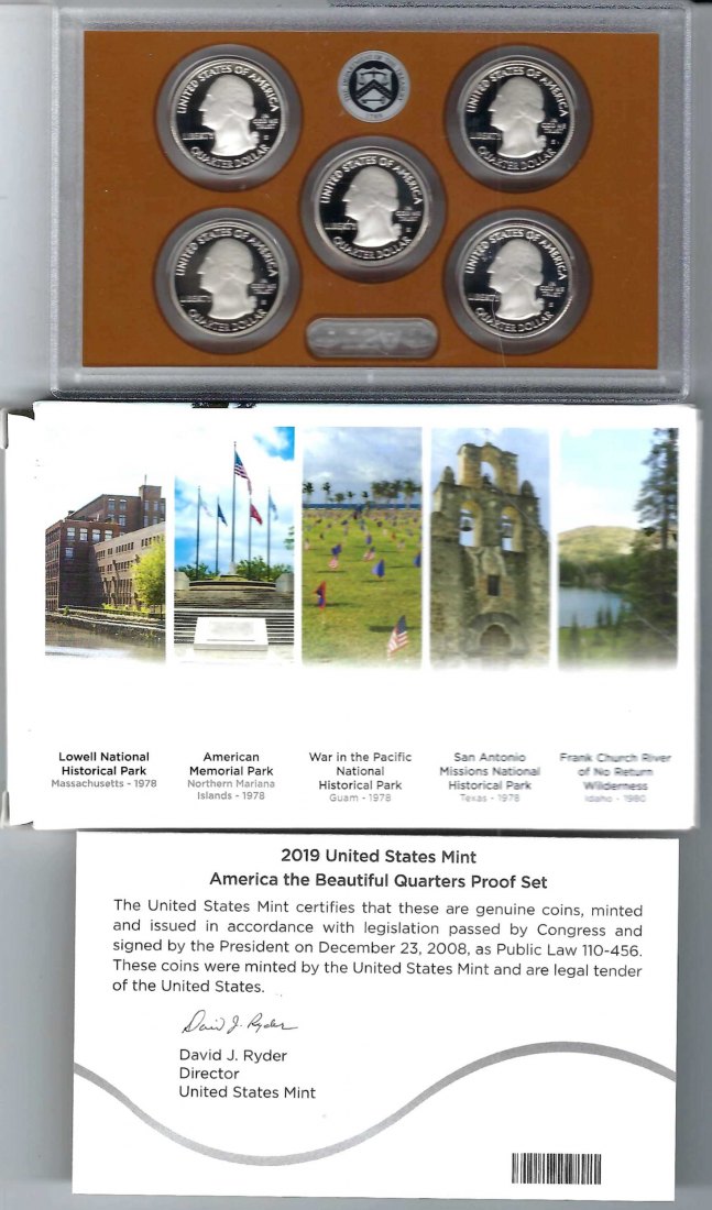  USA KMS Mint 2019 America the Beautiful Quarters Proof Set Goldankauf Koblenz Maurer AB76   