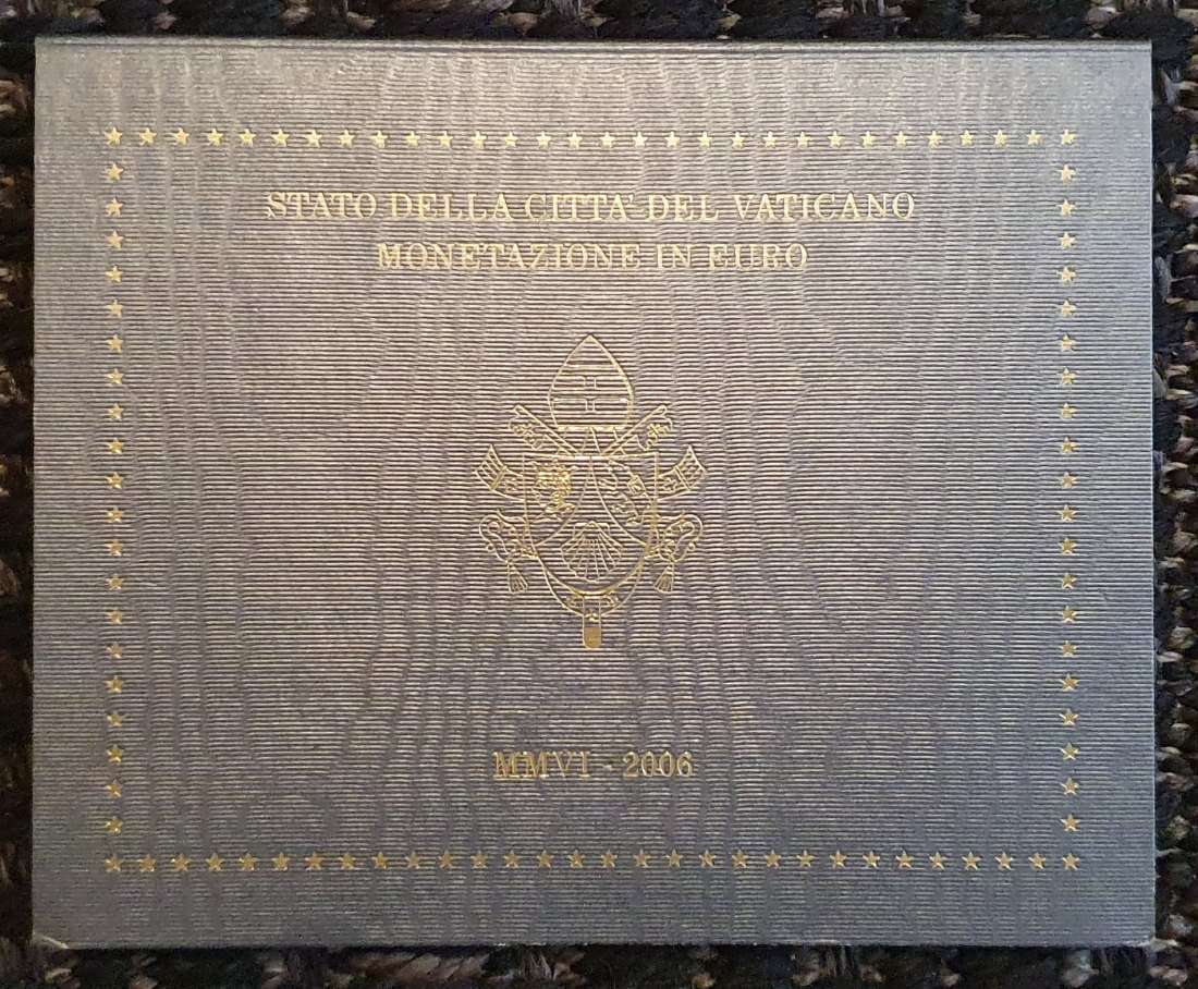  Vatikan 2006, original Kursmünzensatz von 1 Cent - 2 € im grauen Originalfolder   