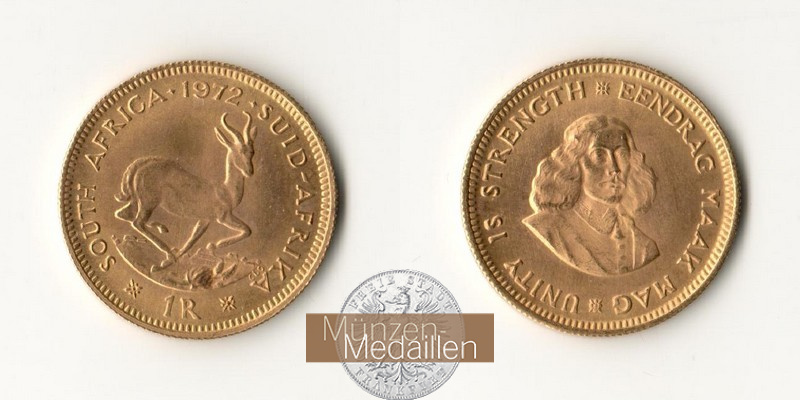 Süd-Afrika MM-Frankfurt  Feingewicht: 3,66g 1 Rand 1972 