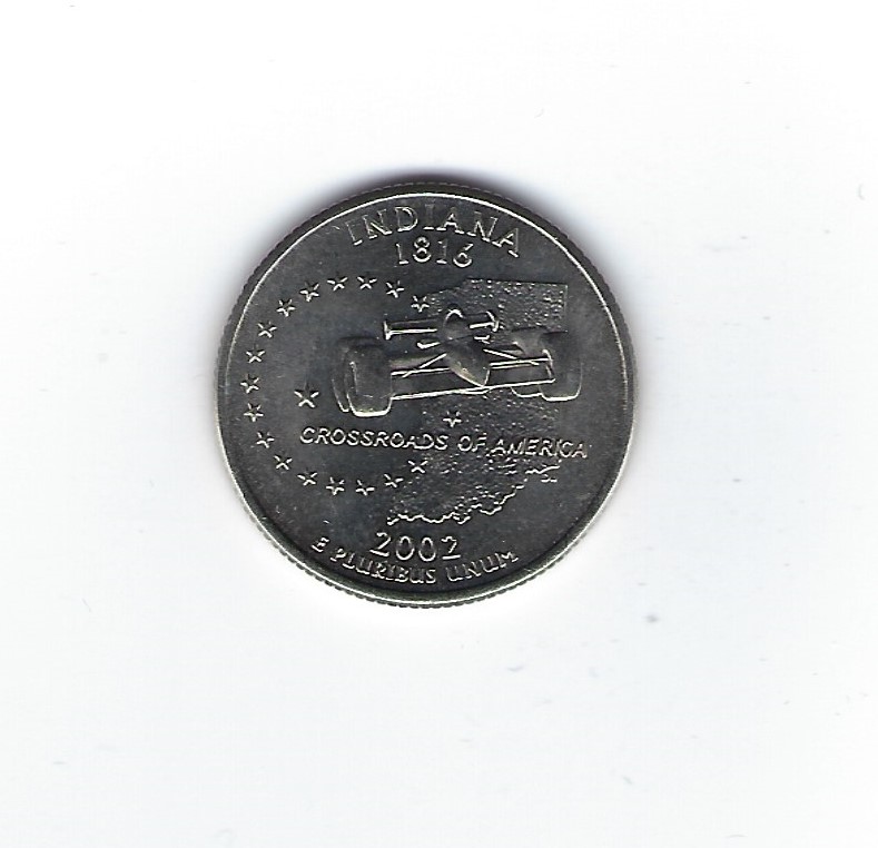  USA 1/4 Dollar 2002 D Indiana   