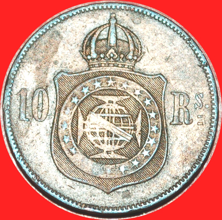 * BELGIUM (1868-1870): BRAZIL ★ 10 REIS 1869 PETER II (1831-1889)! LOW START ★ NO RESERVE!