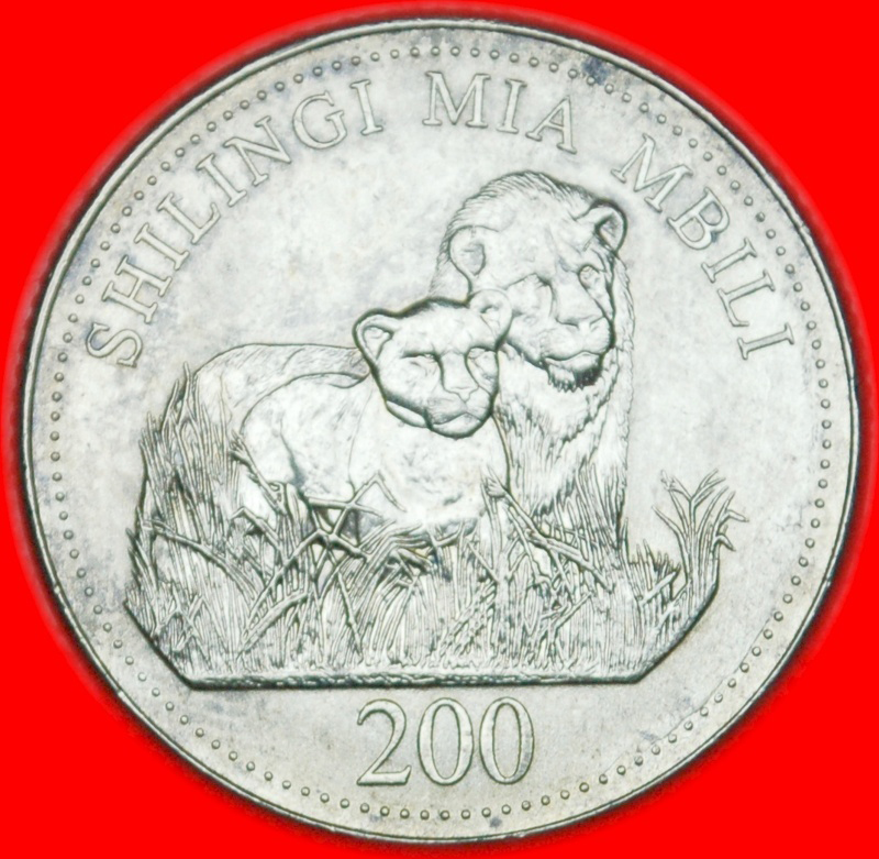  * ZANZIBAR (1998-2014)~LIONS ★ TANZANIA ★ 200 SHILLINGS 1998! LOW START ★ NO RESERVE!   