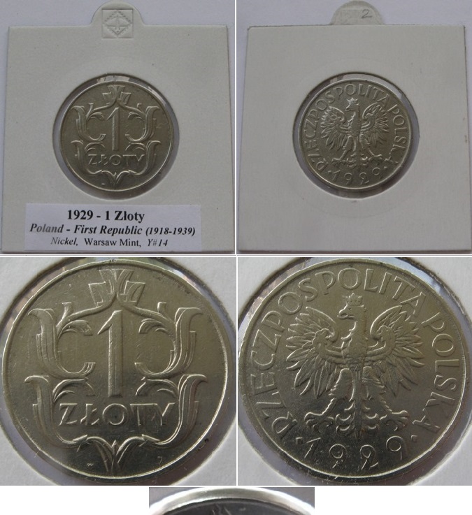  1929, Poland, 1 Złoty, old prewar coin   