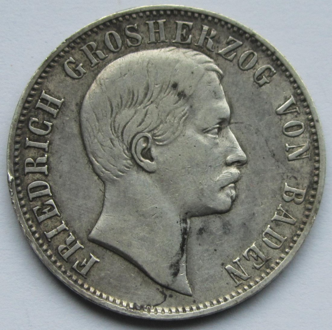  Baden: 1/2 Gulden Friedrich 1863   