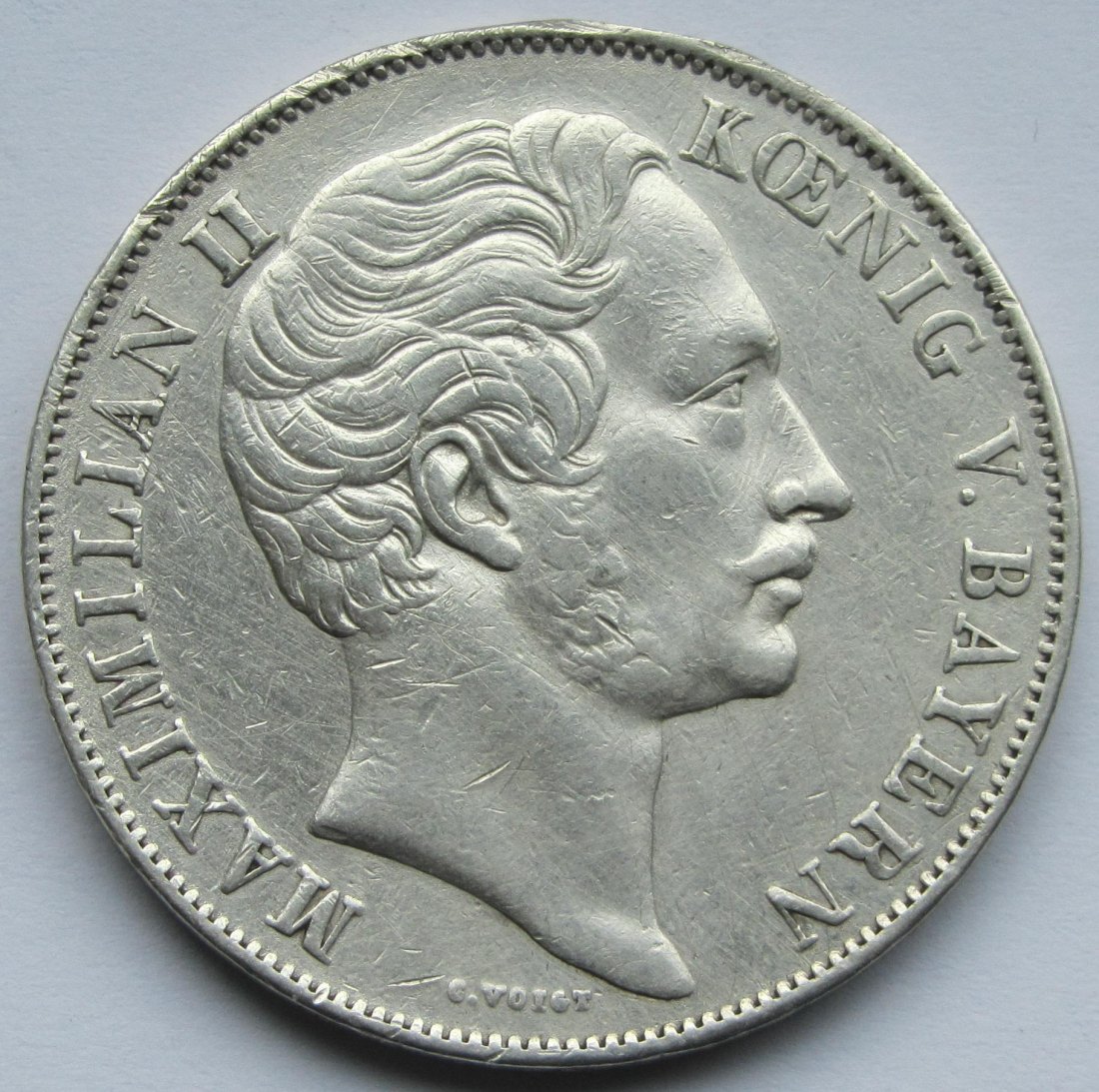 Bayern: 2 Gulden Maximilian II. 1856   