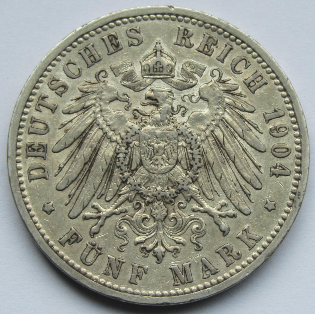  Kaiserreich: Baden, 5 Mark Friedrich I. (Jaeger 33), 1904   