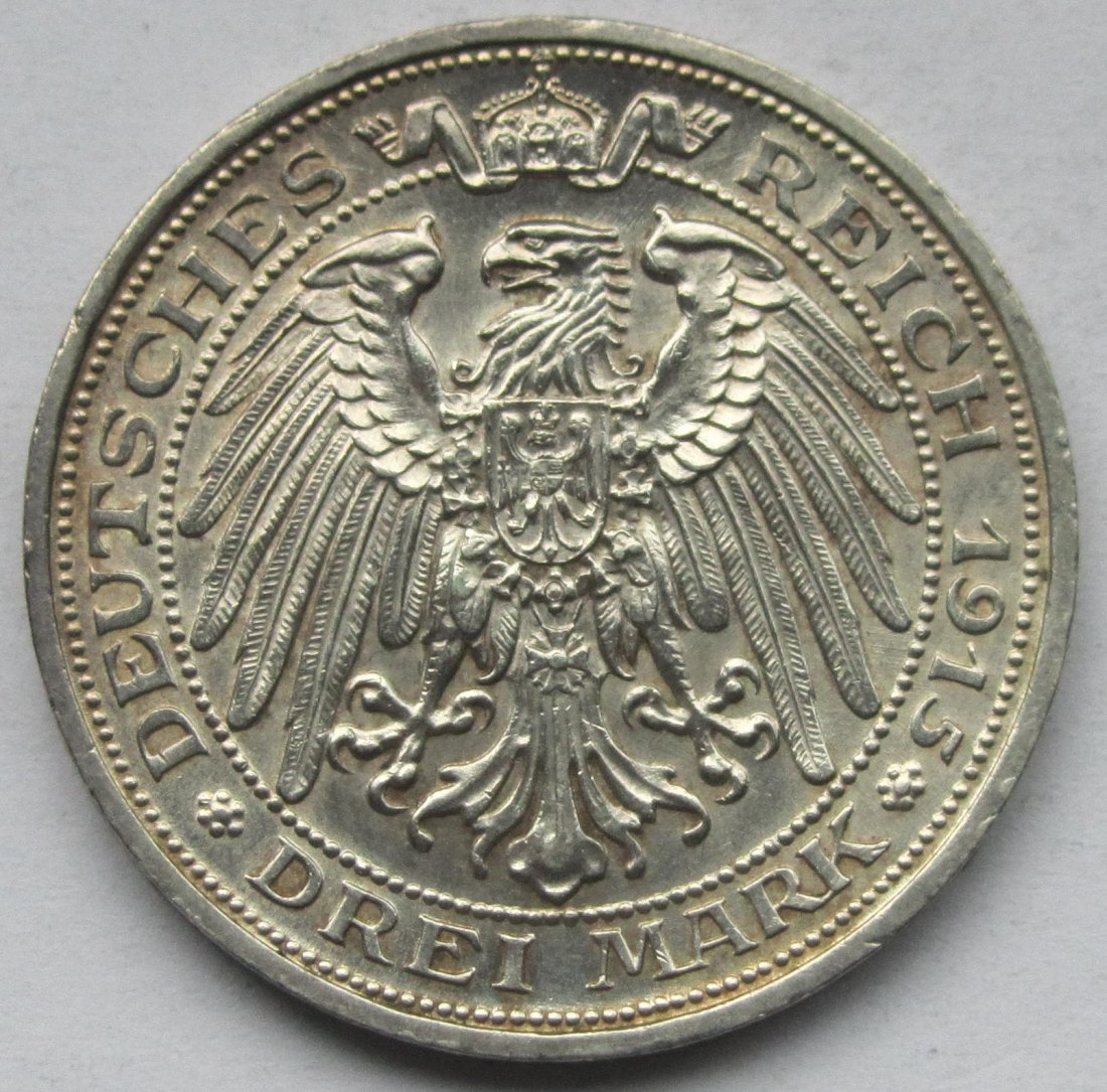  Kaiserreich: Preußen, 3 Mark Mansfeld (Jaeger 115), 1915   