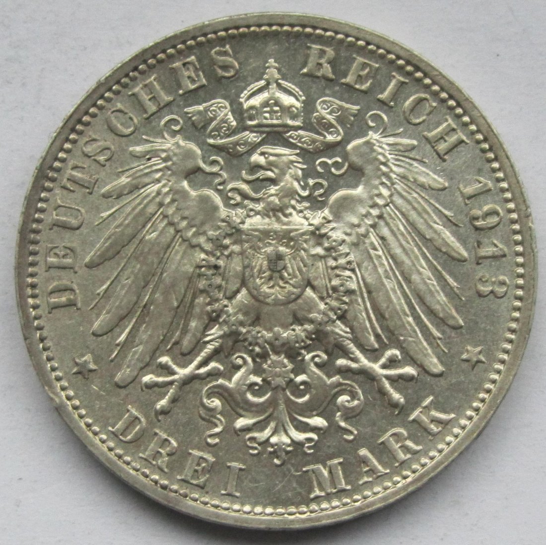  Kaiserreich: Sachsen, 3 Mark Völkerschlachtdenkmal (Jaeger 140), 1913   