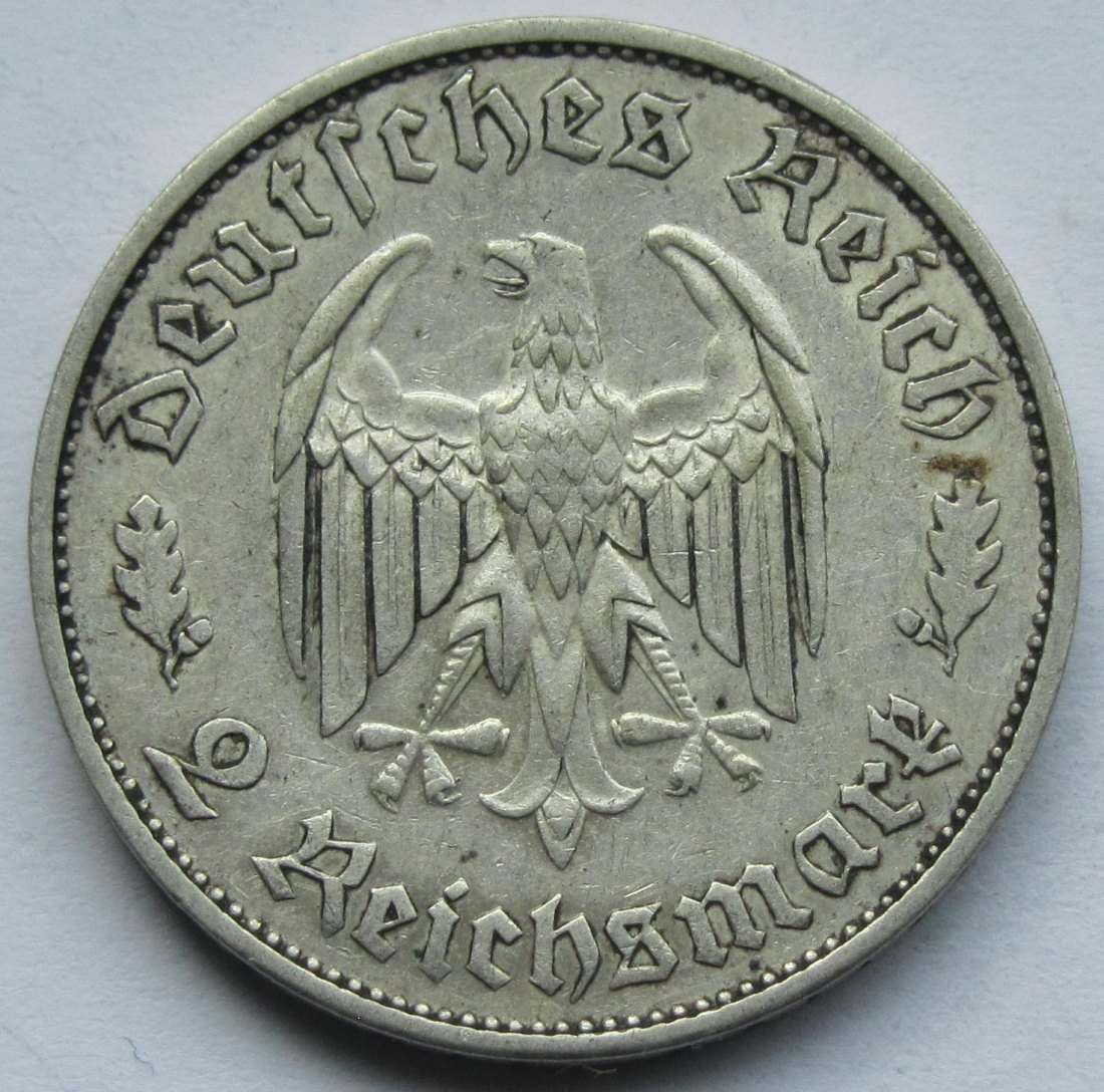  Deutsches Reich: 2 Mark Schiller (Jaeger 358), 1934   