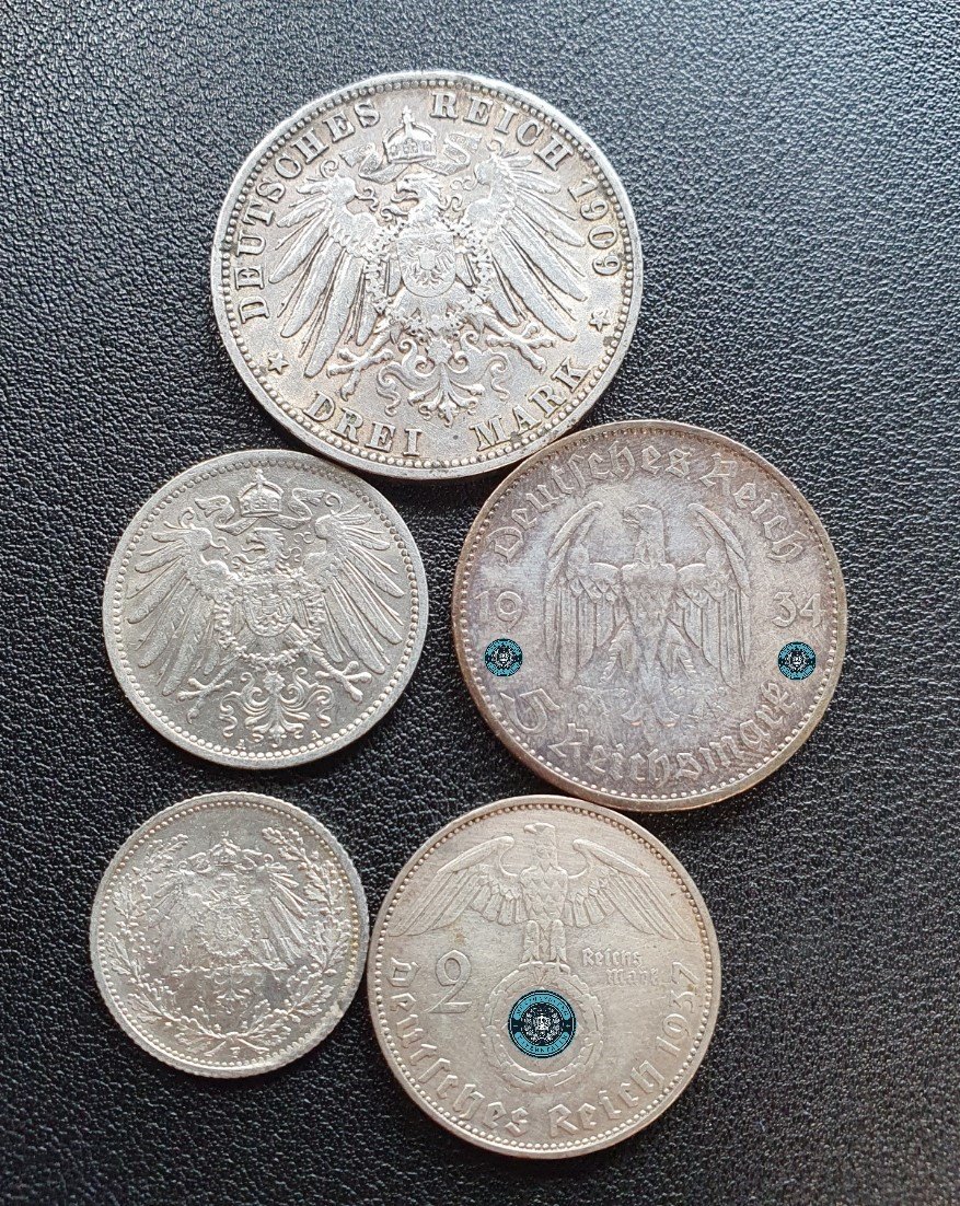 Deutsches Reich - Kaiserreich - Dritte Reich Konvolut Silber Münzen   