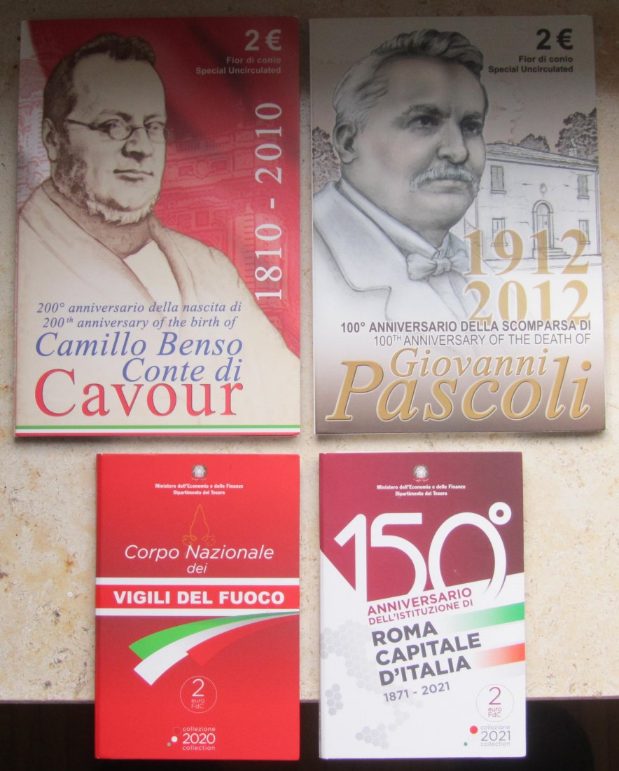  Italien: Lot aus vier Coincards 2-Euro-Sondermünzen   