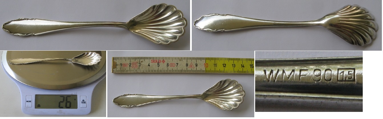  Germany, WMF, silver plated cream spoon 90-1.5, silver coating   