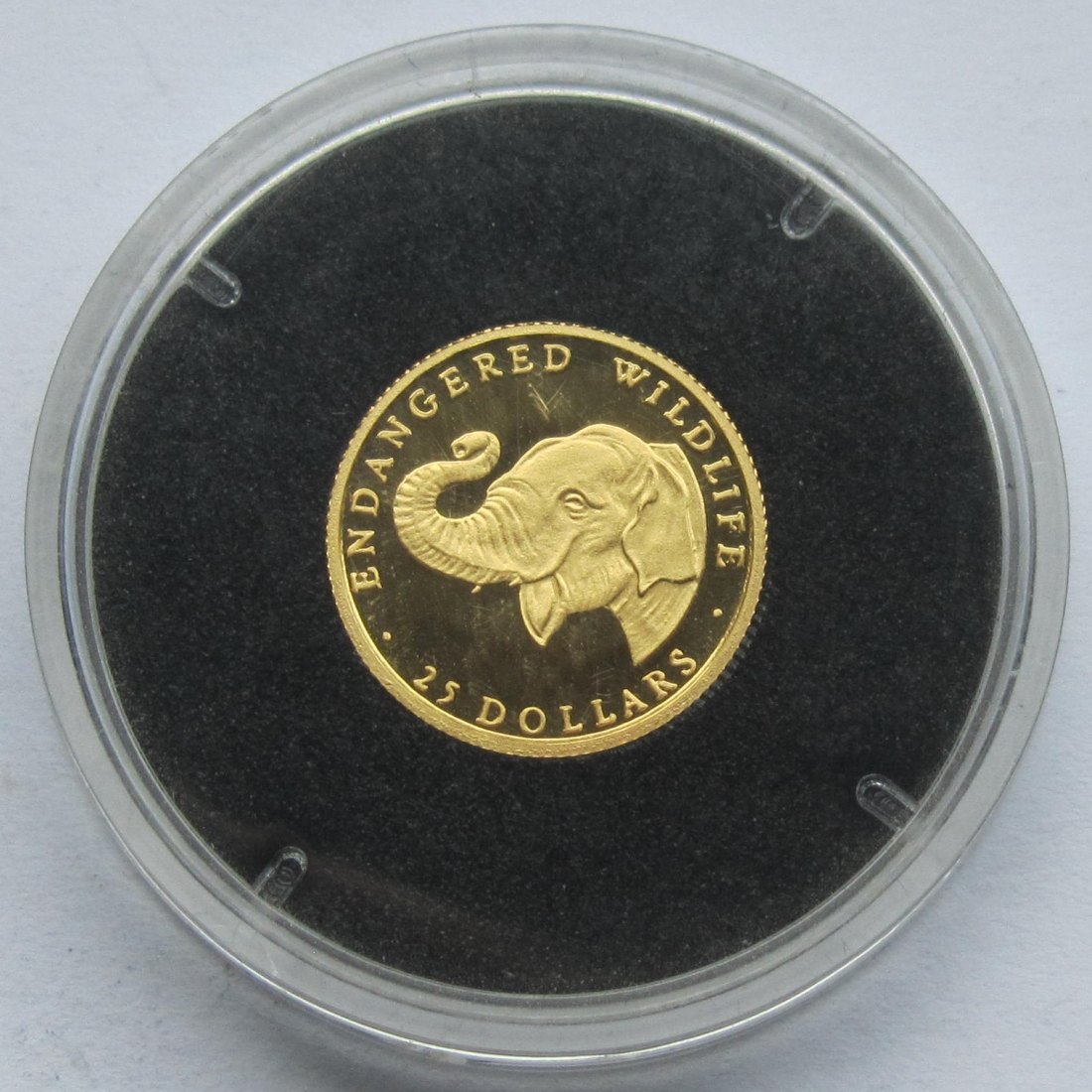  Cook Islands: 25 Dollars Elefant 1990, 1,24 g (1/25 Unze) Feingold   