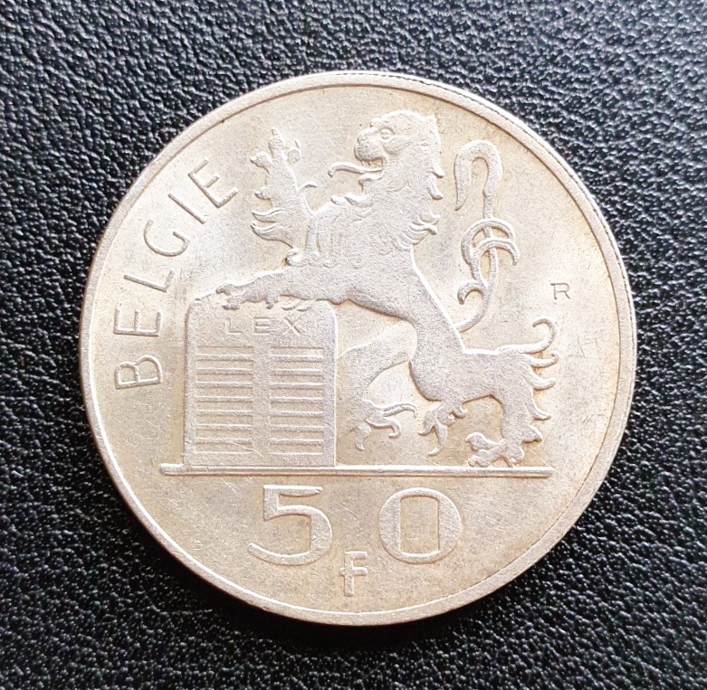  Belgien 50 Franken 1948 Baudouin I. / Leopold III. Silber Münze   