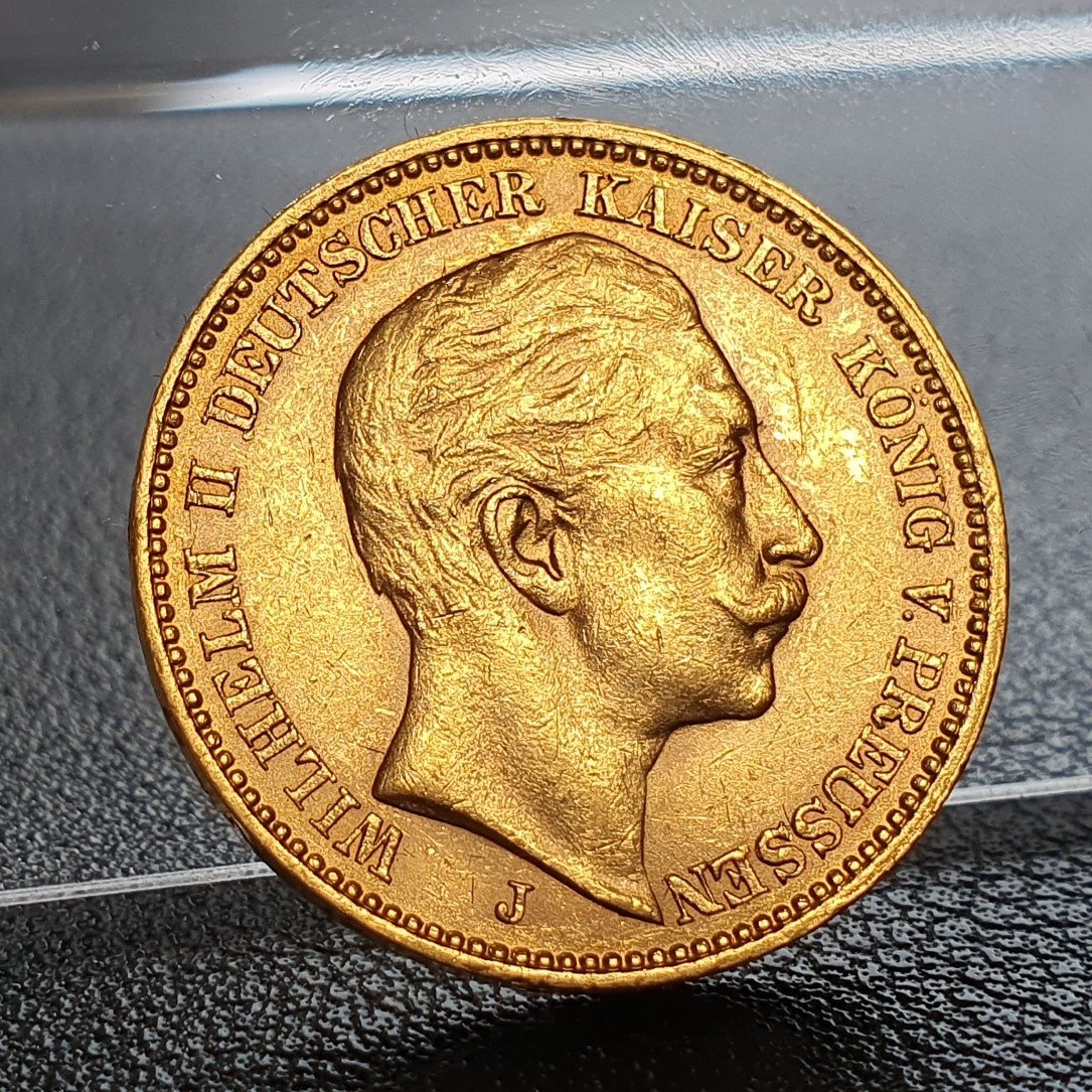  Kaiserreich 20 Mark 1910 J Wilhelm II Deutscher Kaiser König v. Preussen Goldmünze 7,17 g fein   