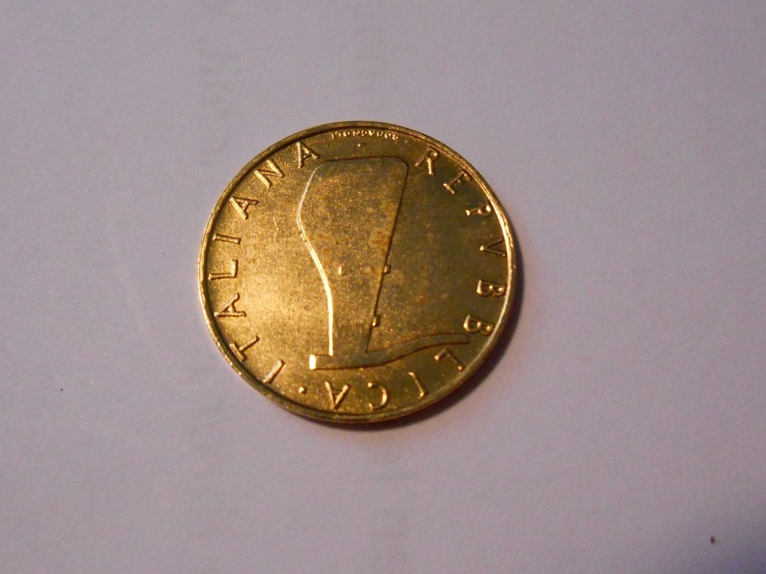  1.Italien 5 Lire 1996 R, KM# 92 vergoldet   