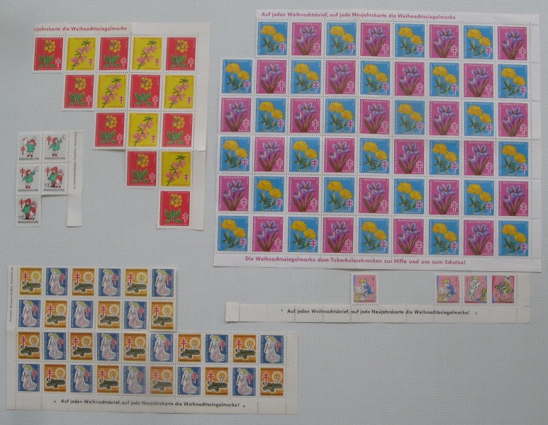  1956-1967,Germany, set of 103 pcs Christmas seal stamps, MNH   