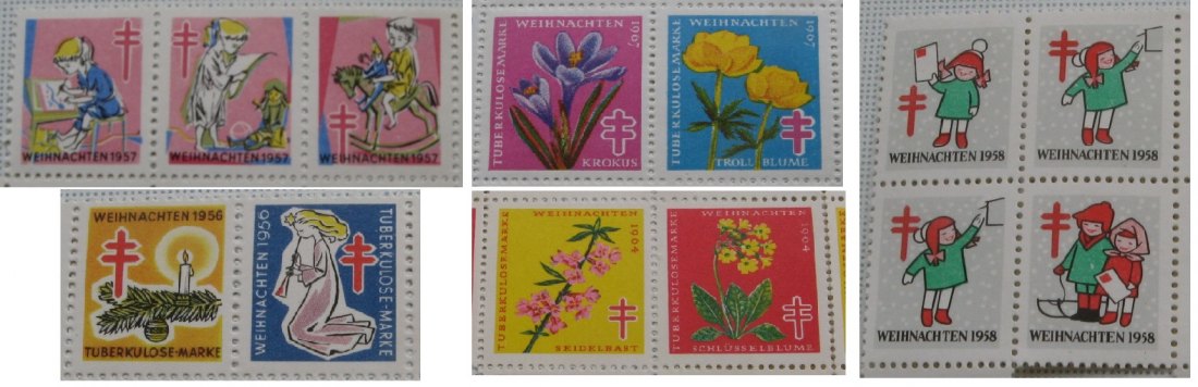  1956-1967,Deutschland Weihnachtssiegelmarken, Satz-103 Briefmarken,postfrisch   
