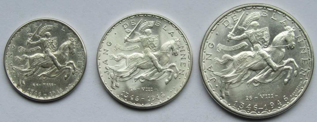  Luxemburg: Lot aus drei Silbermünzen, zusammen 38,4 g Feinsilber   