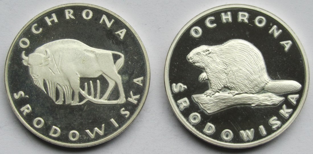  Polen: Lot aus zwei Silbermünzen, zusammen 20,6 g Feinsilber   