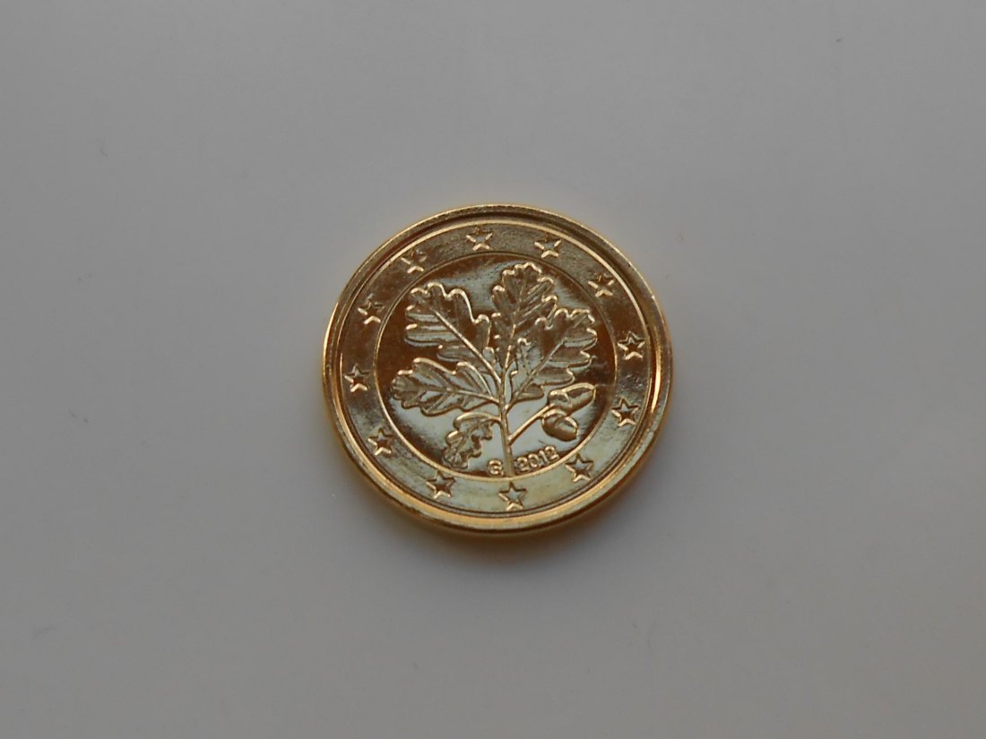 40.Deutschland 1 Cent 2012 G vergoldet   
