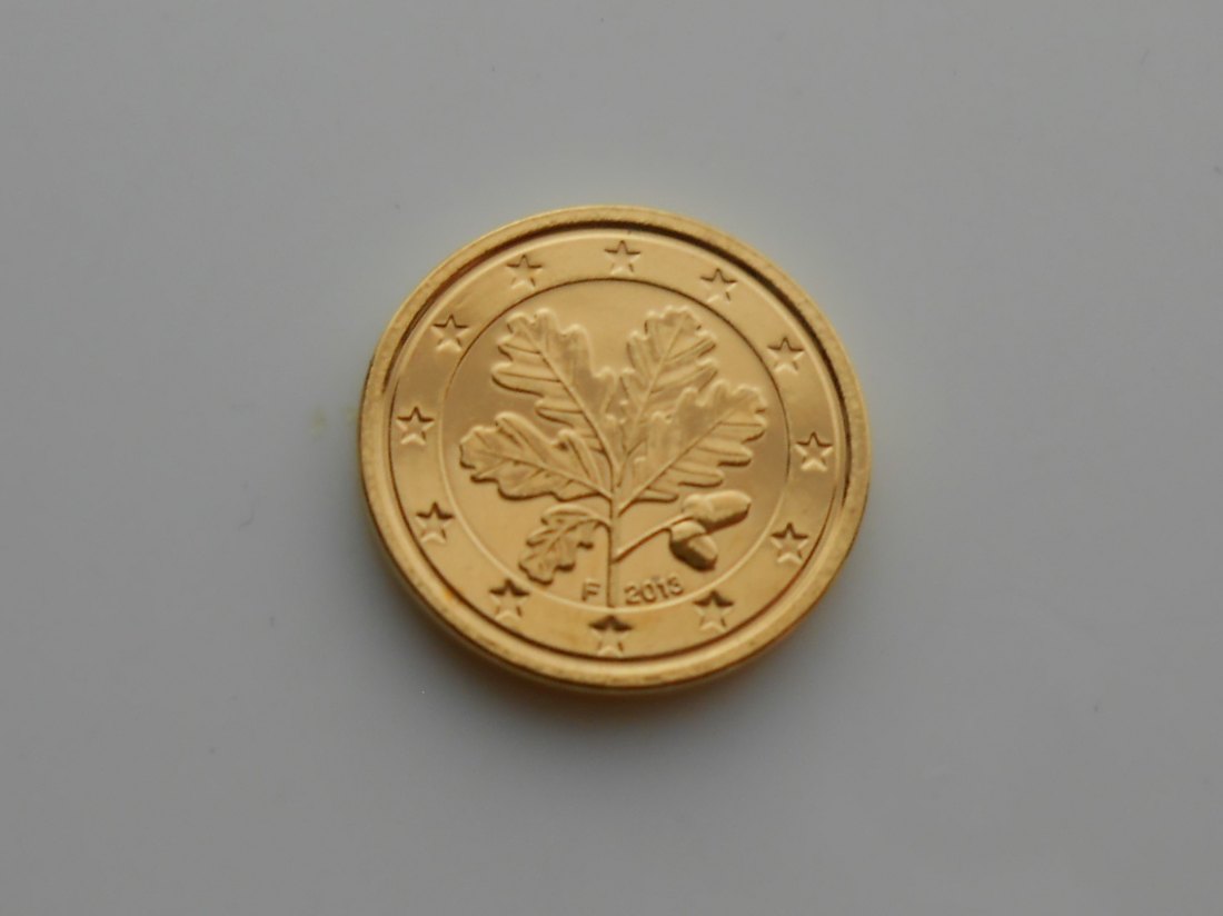  41.Deutschland 1 Cent 2013 F vergoldet   