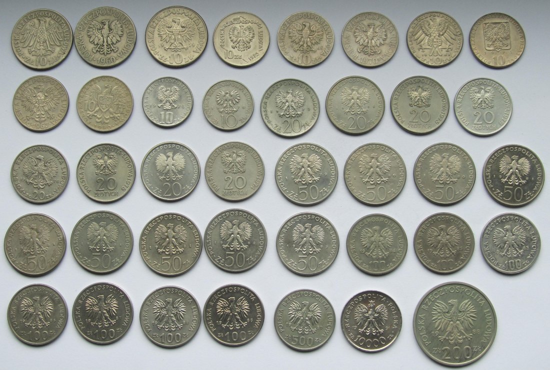  Polen: Lot aus 39 verschiedenen Kupfer-Nickel-Gedenkmünzen   