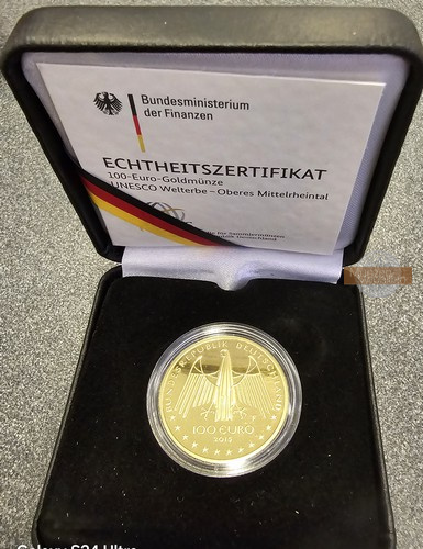 BRD  100 Euro  2015 F MM-Frankfurt  Feingold: 15,55g UNESCO Weltkulturerbe - O.Mittelrheintal  
