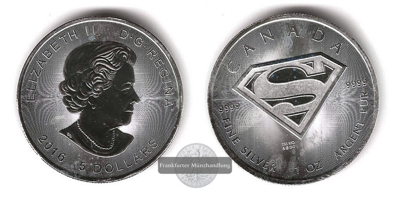  Kanada  5 Dollar  2016   Superman  FM-Frankfurt   Feinsilber: 31,1g   