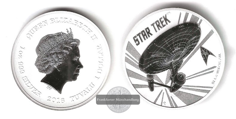  Tuvalu.  1 Dollar 2018  Star Trek    FM-Frankfurt    Feinsilber: 31,1g   