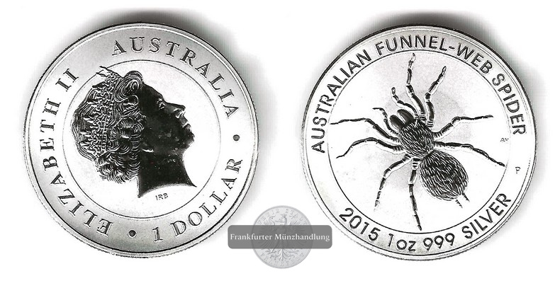  Australien.  1 Dollar  2015    Spider    FM-Frankfurt     Feinsilber: 31,1g   