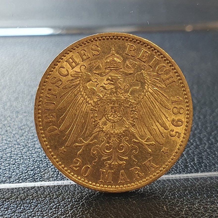  Kaiserreich 20 Mark 1895 A Wilhelm II Deutscher Kaiser König v. Preussen Goldmünze 7,17 g fein   