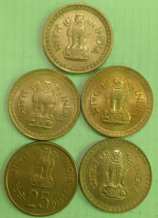  (14)..India  5  25 paise coins   