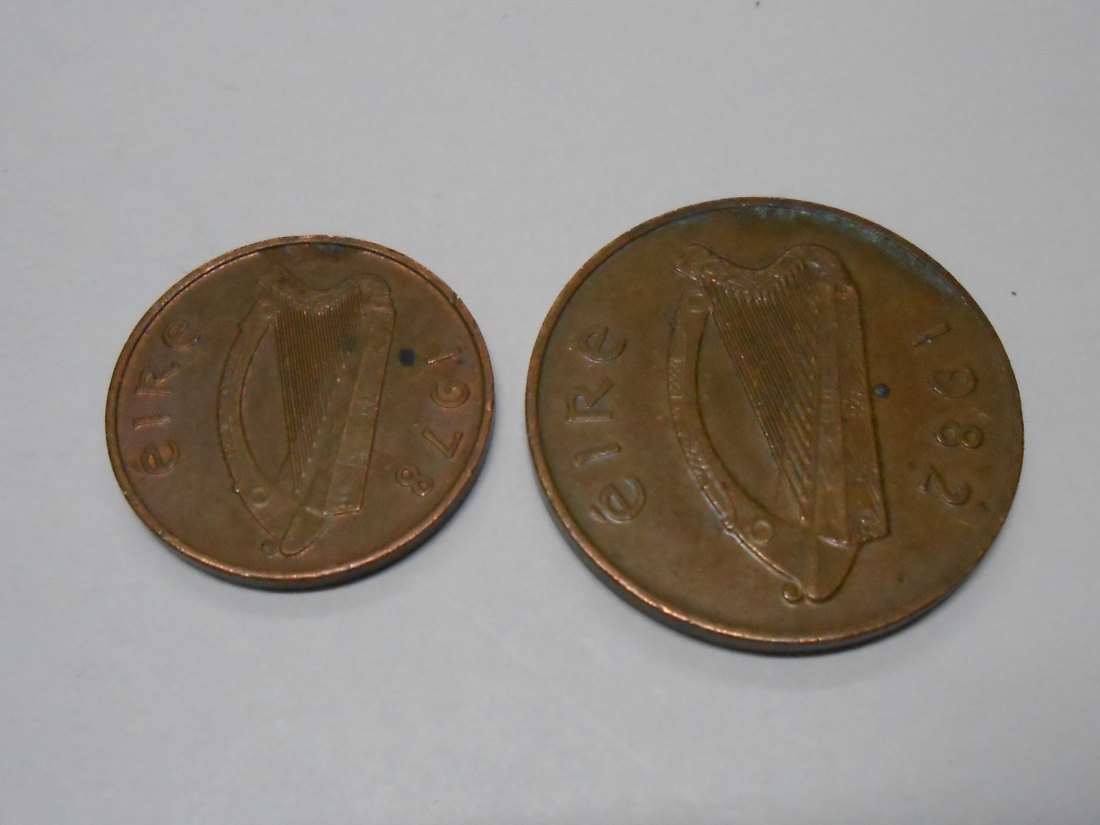  TK101 Irland 2er Lot, 1 Penny 1978 KM# 20 , 2 Pence 1983 KM# 21   