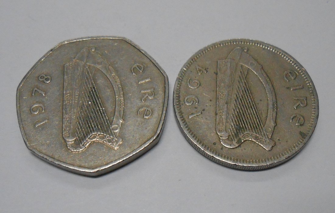  TK104 Irland 2er Lot, 1 Florin(2S) 1964 KM#15a / 50 Pence 1978 KM# 24   