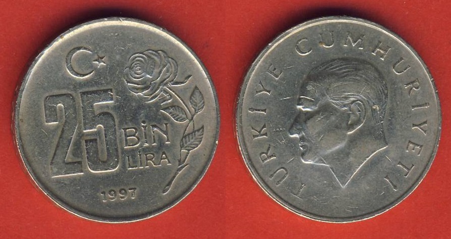  Türkei 25 Bin Lira 1997   