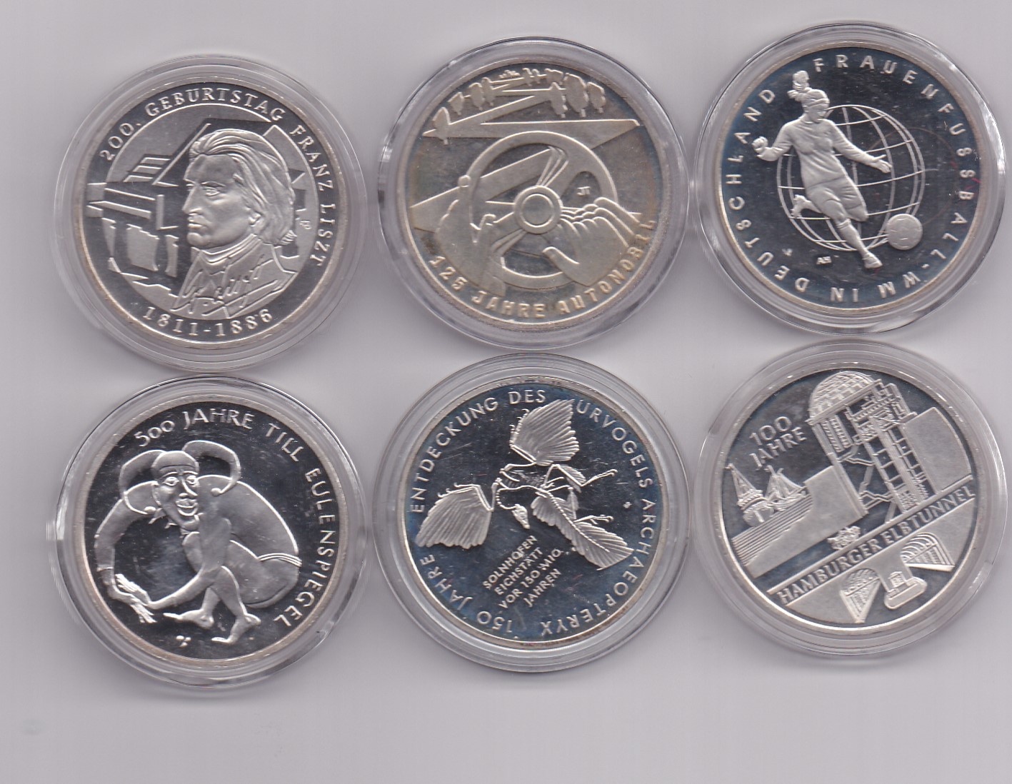  26 x 10 Euro 2011 - 2015 komplett, Silberausgaben, Polierte Platte   