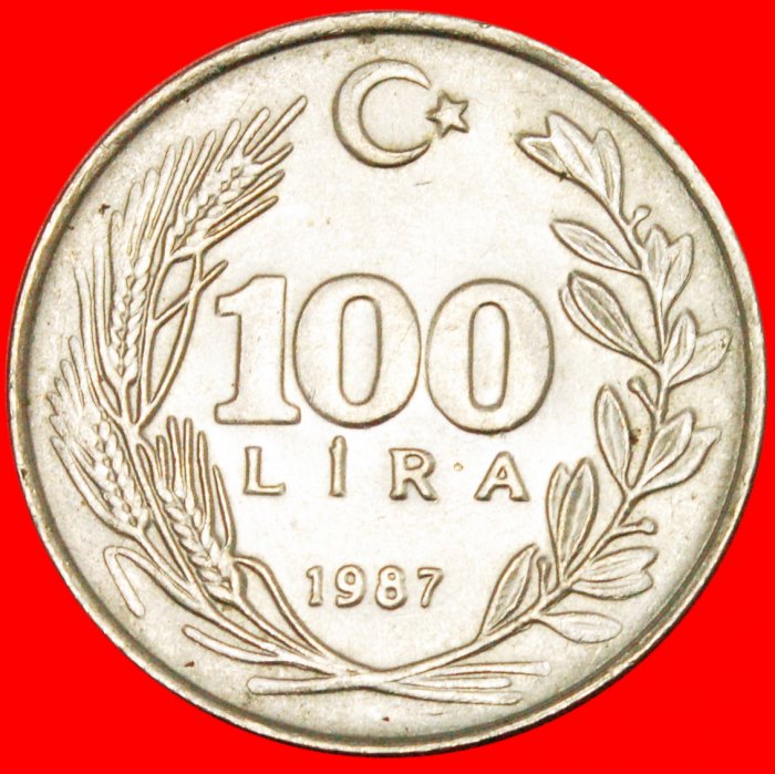  * MINT LUSTRE (1984-1988): TURKEY ★ 100 LIRAS 1987! ATATURK (1923-1938) ★LOW START ★ NO RESERVE!   